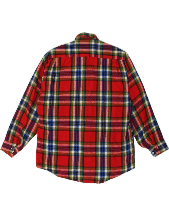 VINTAGE Mens Flannel Shirt Size 40 Medium Red Check Vintage Vintage and Second-Hand Vintage from Messina Hembry 