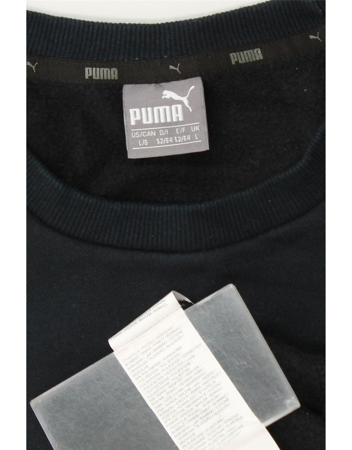 Hanorac grafic pentru bărbați Puma Pulover mare din bumbac bleumarin