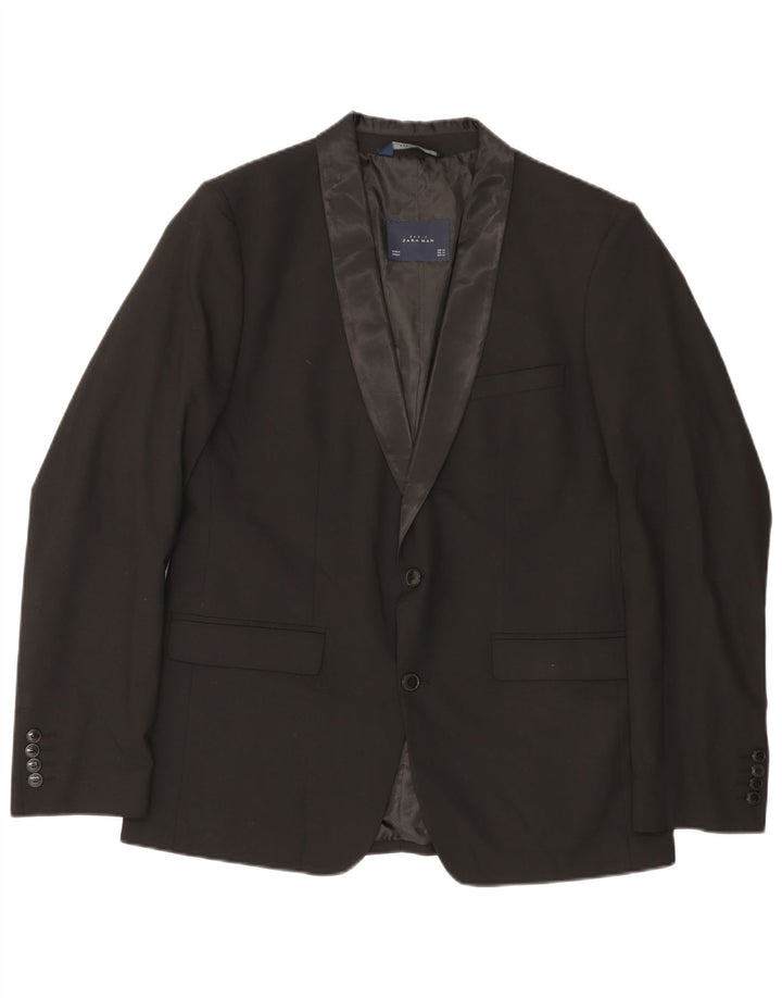 Blazer pentru bărbați Zara, cu 2 nasturi, UK 40Lung Negru