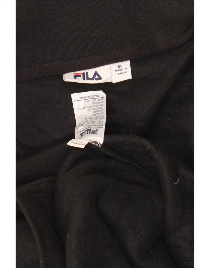 FILA Mens Graphic Tracksuit Top Jacket XL Black Polyester