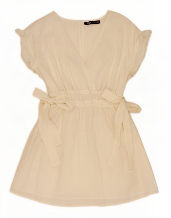 Rochie A-Line pentru Damă Zara UK 12 Medium Off White Lyocell