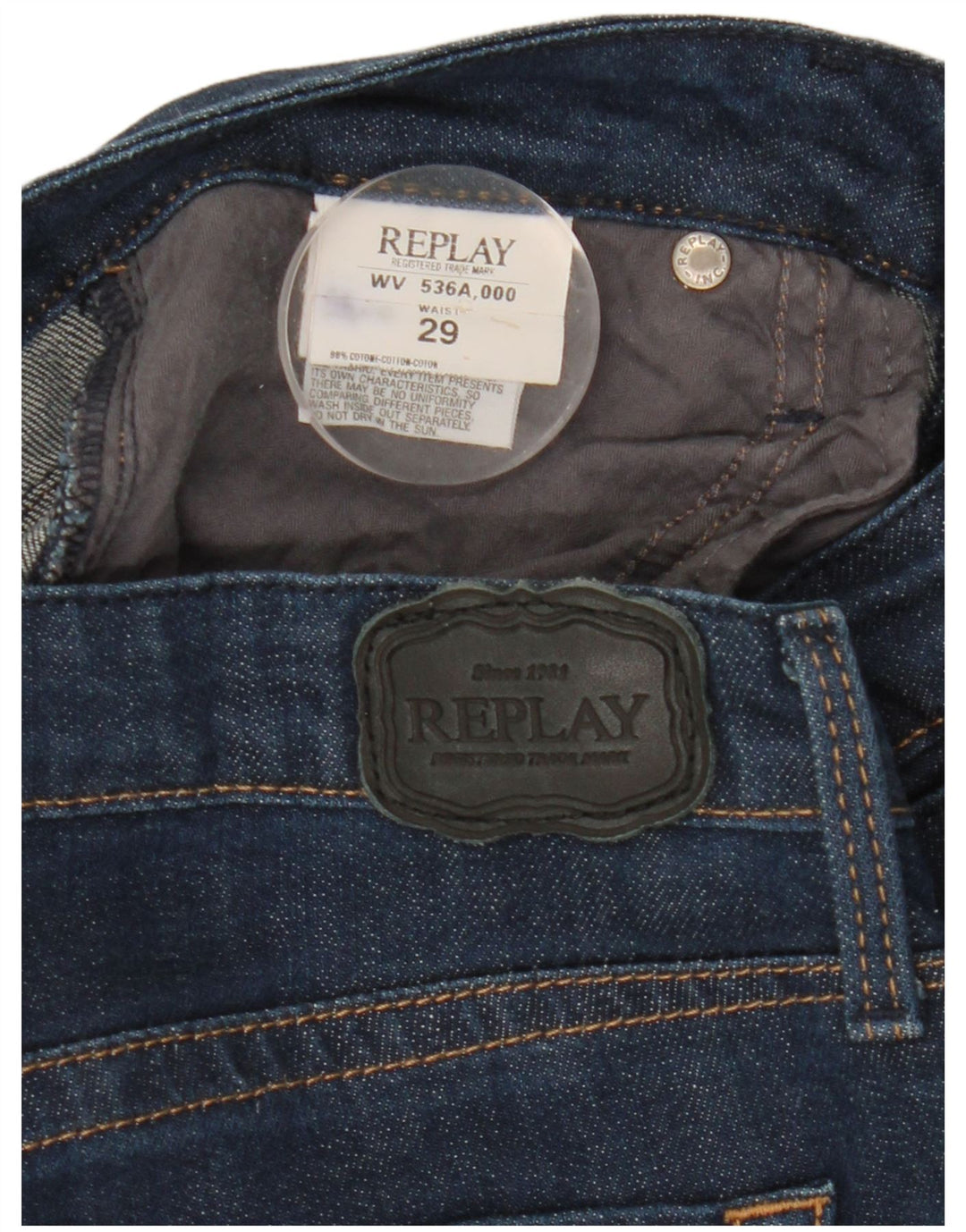 Replay blugi subțiri pentru femei W29 L30 bumbac bleumarin