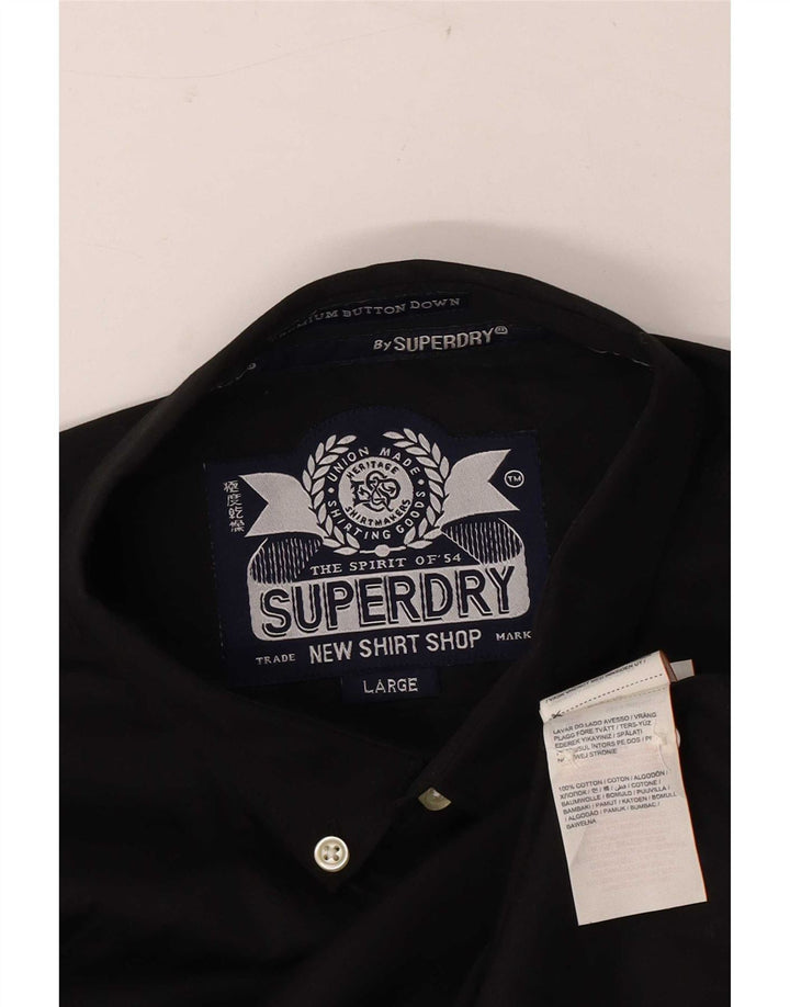 Cămașă Superdry pentru bărbați, mare, neagră, bumbac
