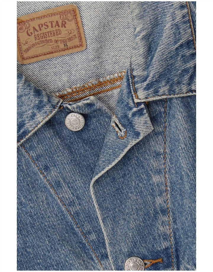 VINTAGE Mens Denim Jacket UK 42 XL Blue Cotton