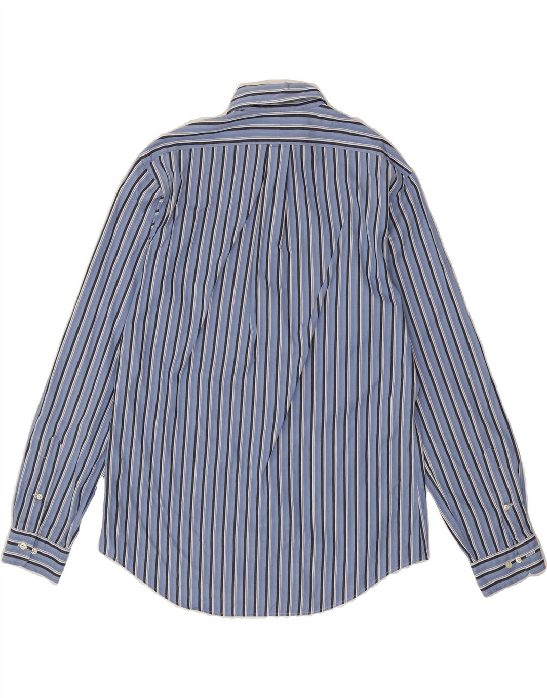 POLO RALPH LAUREN Mens Custom Fit Shirt Size 16 40/41 Large Blue Striped Vintage Polo Ralph Lauren and Second-Hand Polo Ralph Lauren from Messina Hembry 