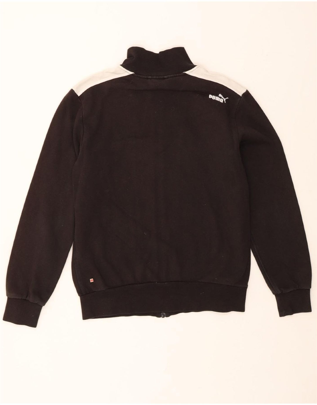 PUMA Mens Graphic Tracksuit Top Jacket Medium Black Colourblock Cotton