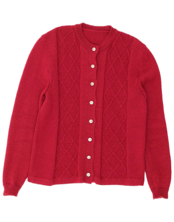 Pulover cardigan pentru femei VINTAGE UK 14 Medium Red