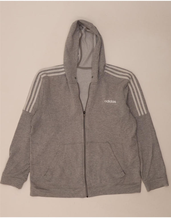 Pulover Adidas pentru bărbați, cu fermoar, XL, poliester gri