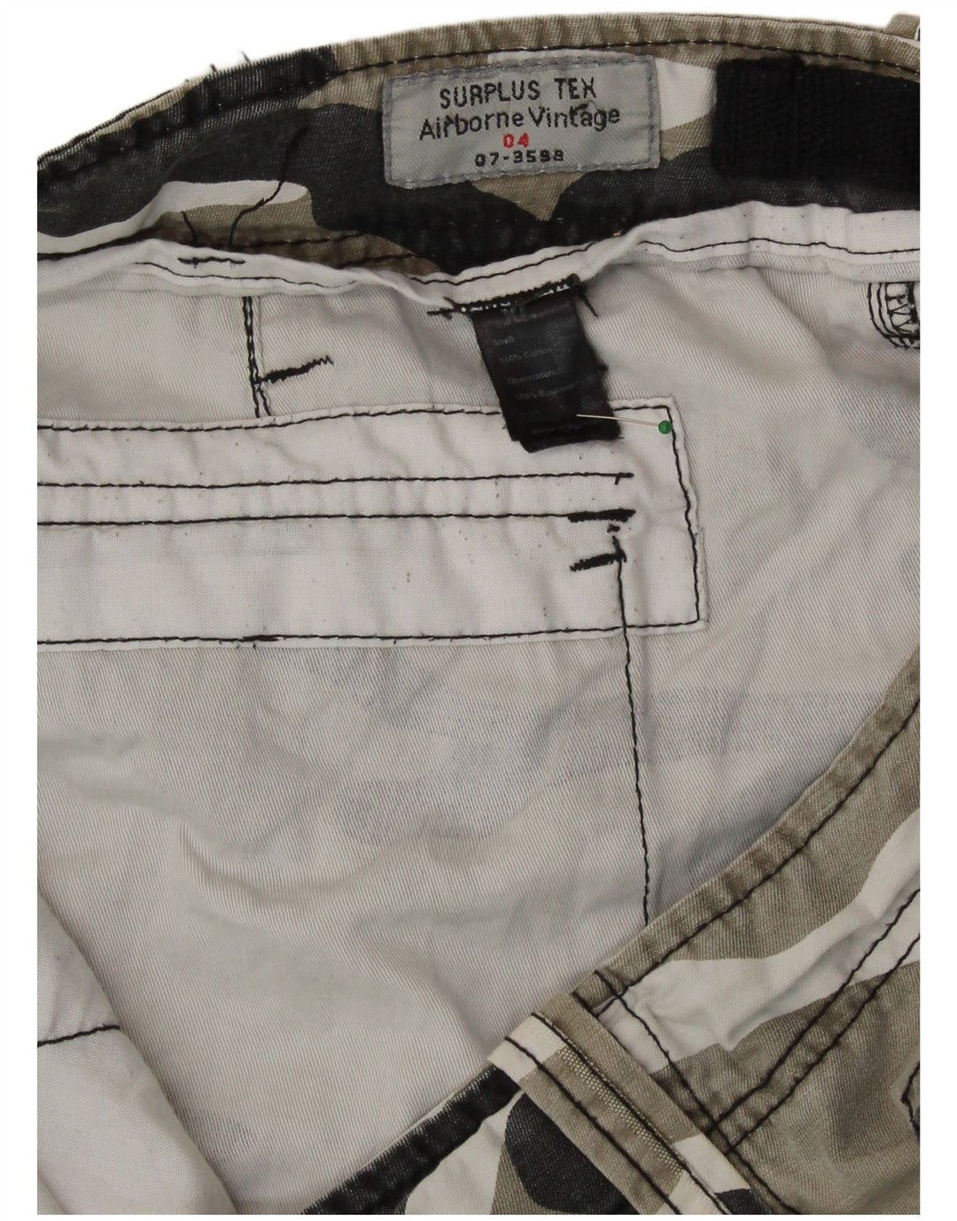 Pantaloni scurți cargo SURPLUS TEX pentru bărbați XL W40, bumbac camuflaj verde