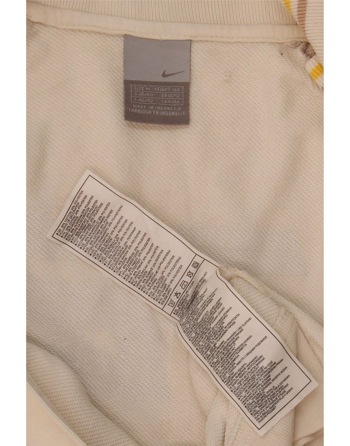 Jachetă de top pentru trening grafic Nike pentru femei Marea Britanie 10/12 Medium, alb, color block