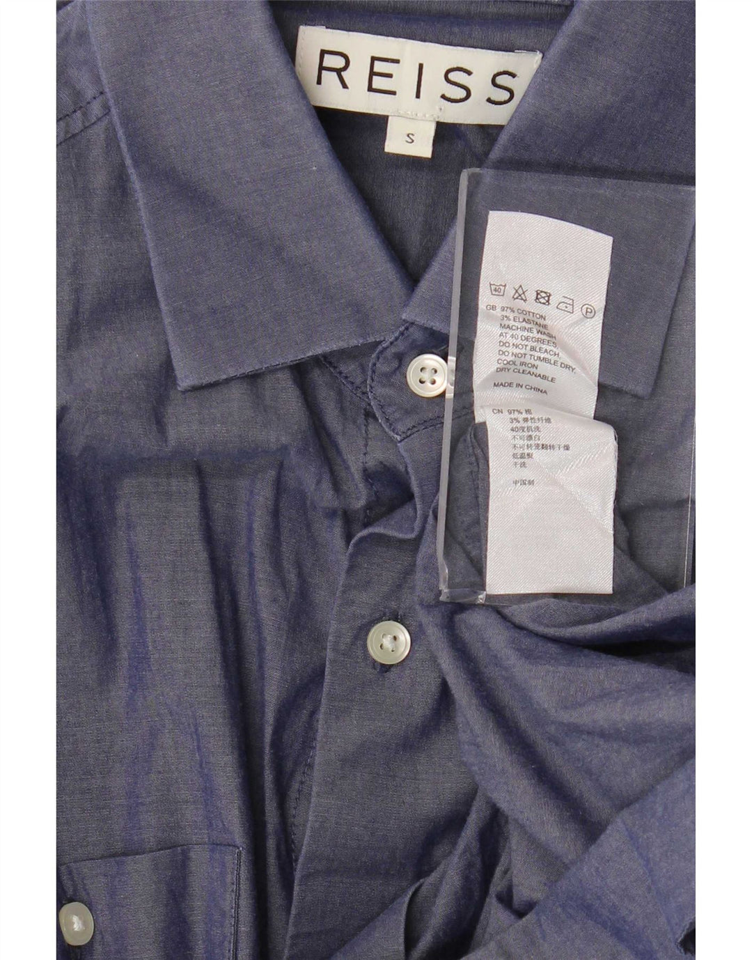 Cămașă pentru bărbați Reiss Bumbac, albastru bleumarin