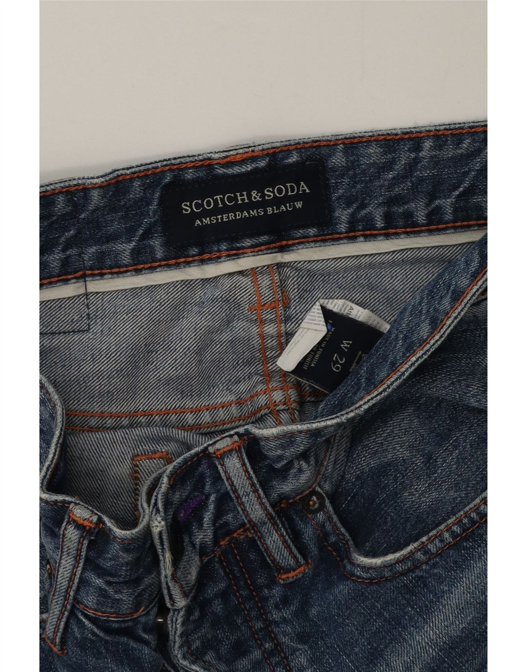 Scotch & Soda Pantaloni scurți din denim învechit pentru bărbați W29 Bumbac albastru mic
