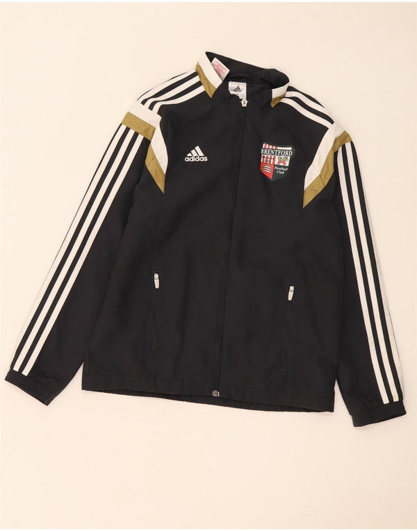Jachetă de trening Adidas pentru băieți Brentford FC 11-12 ani, negru, color block