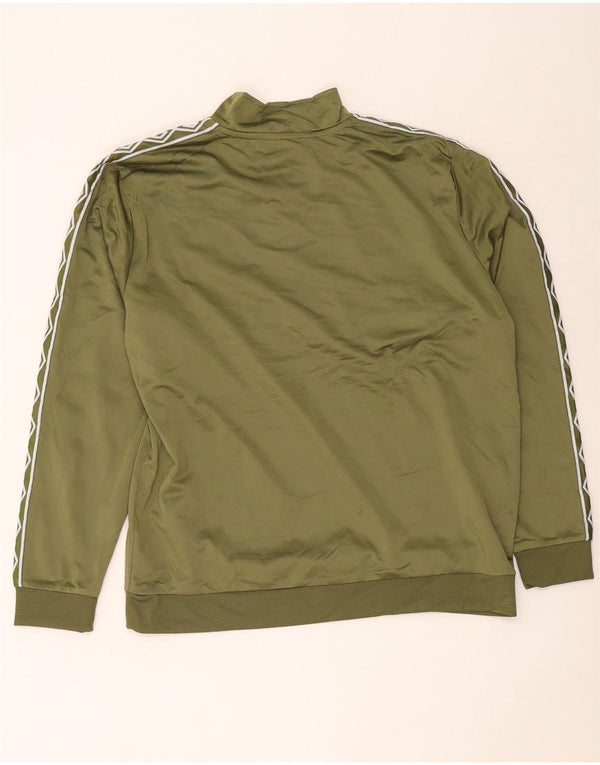 Pulover pentru bărbați Umbro, cu grafic, cu fermoar și gât, XL, poliester verde