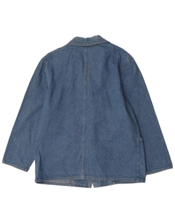 Blazer Vintage pentru femei cu 1 nasture din denim, UK 16, mare, albastru