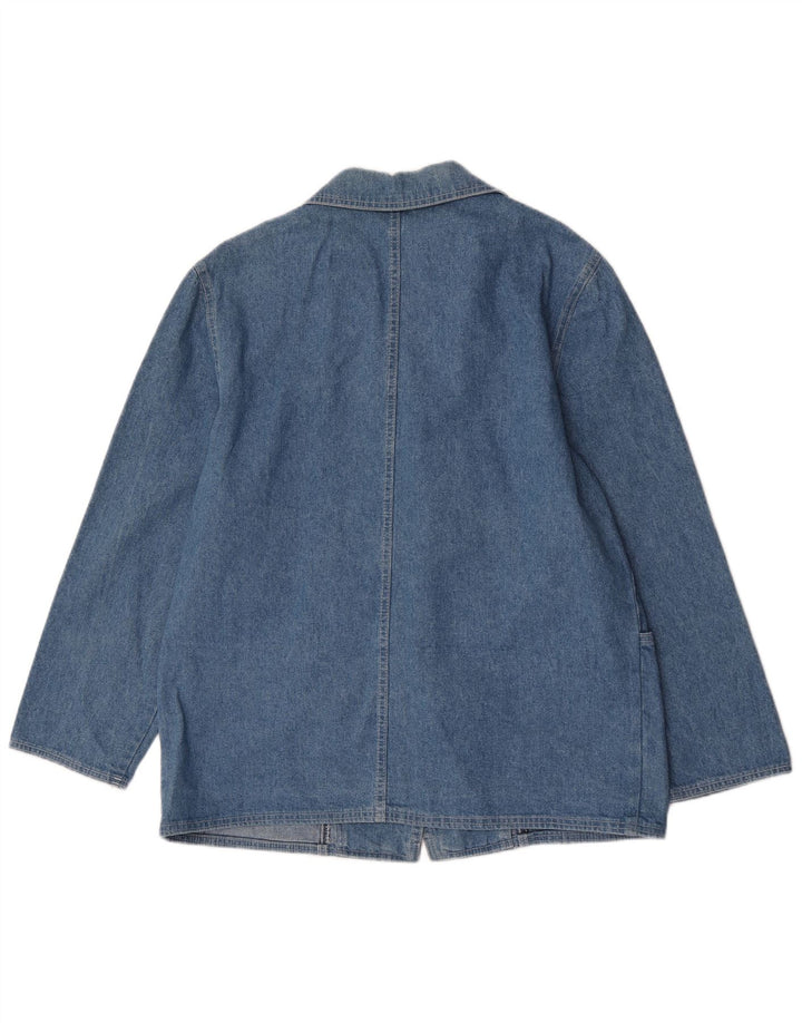 Blazer Vintage pentru femei cu 1 nasture din denim, UK 16, mare, albastru