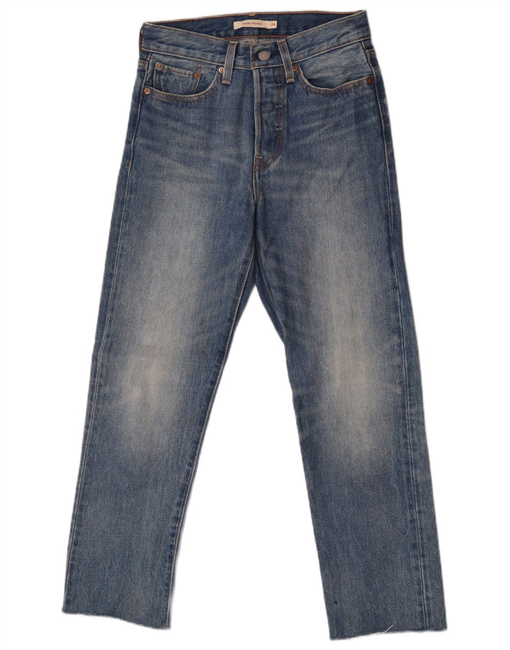 Blugi drepti pentru femei Levi's W24 L26 Bumbac albastru