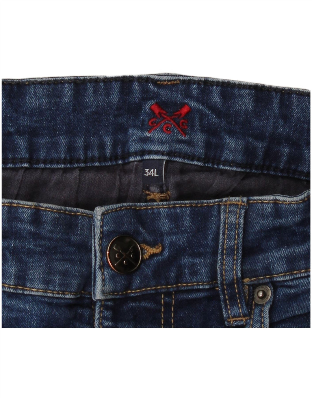 Crew Clothing Blugi slim pentru bărbați W32 L34 Albastru