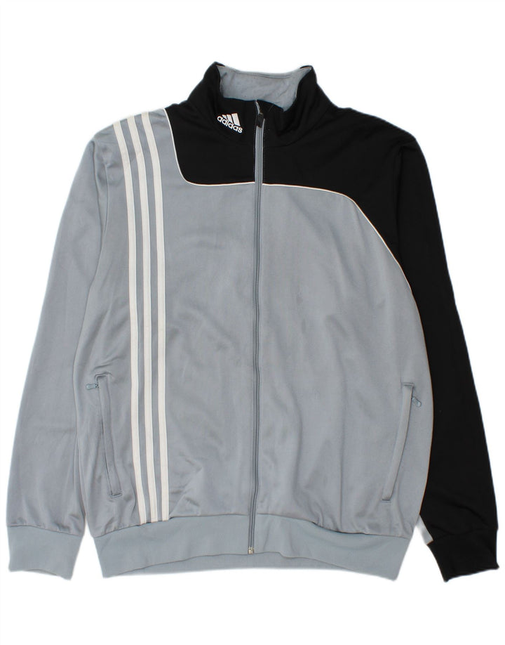 Jachetă de trening pentru bărbați Adidas UK 40/42 Gri mediu Poliester color bloc
