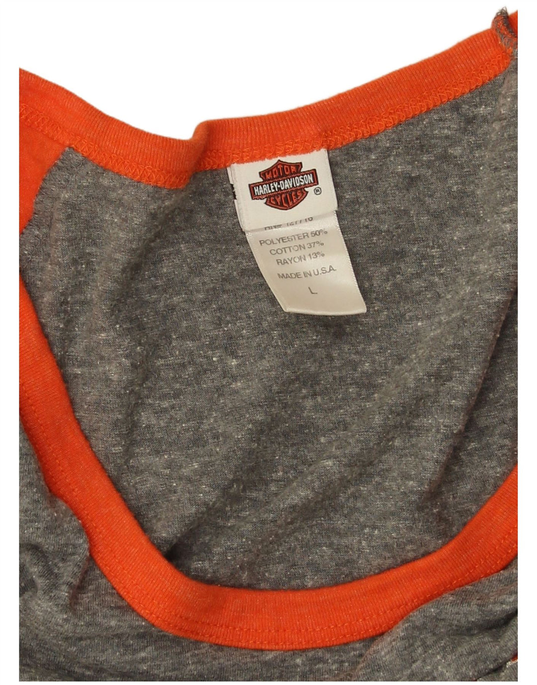 Top grafic pentru femei Harley Davidson cu mâneci 3/4 UK 16, mare, gri, bloc de culoare