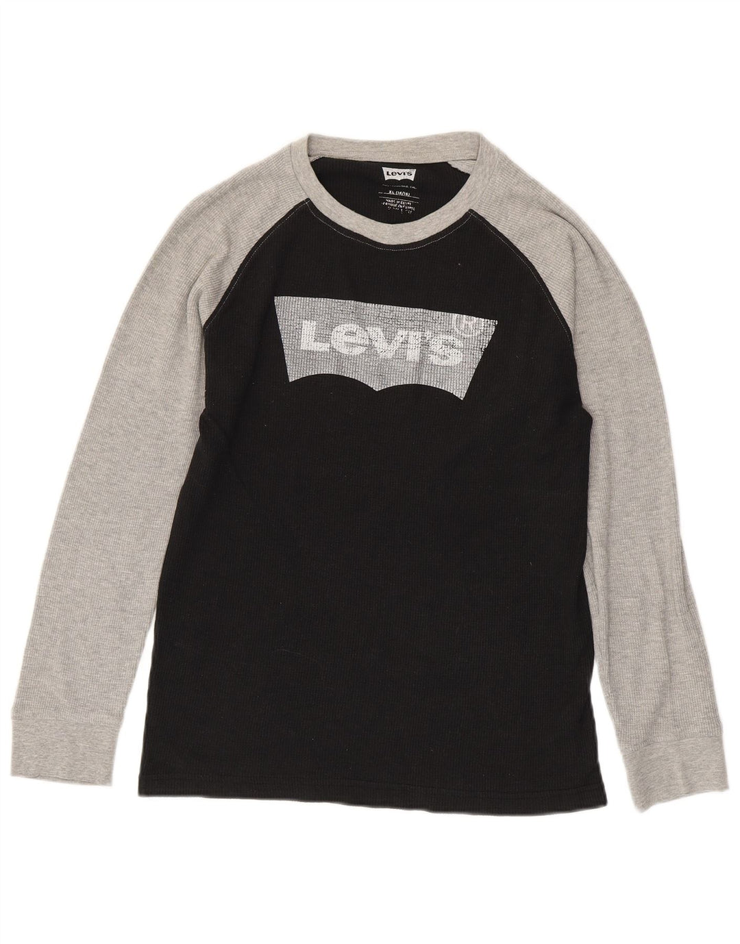 Levi's pentru băieți, bluză grafică cu mânecă lungă, 14-15 ani, XL, bumbac color bloc