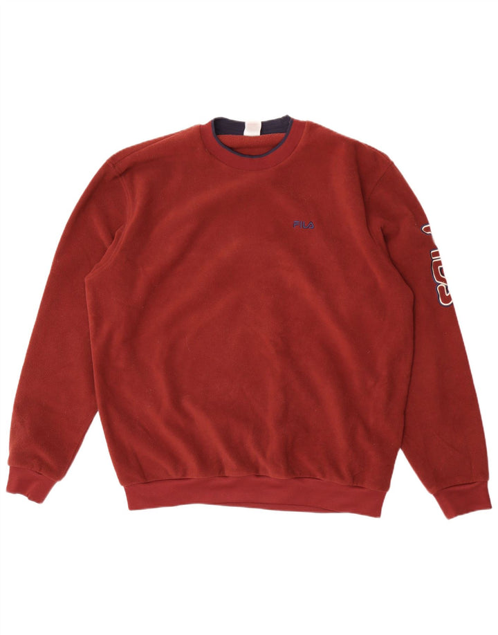 Pulover pentru bărbați Fila Graphic Fleece Poliester Maroon