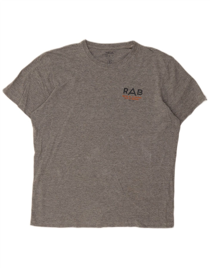 Tricou grafic pentru bărbați Rab Top din bumbac cu pete gri mediu