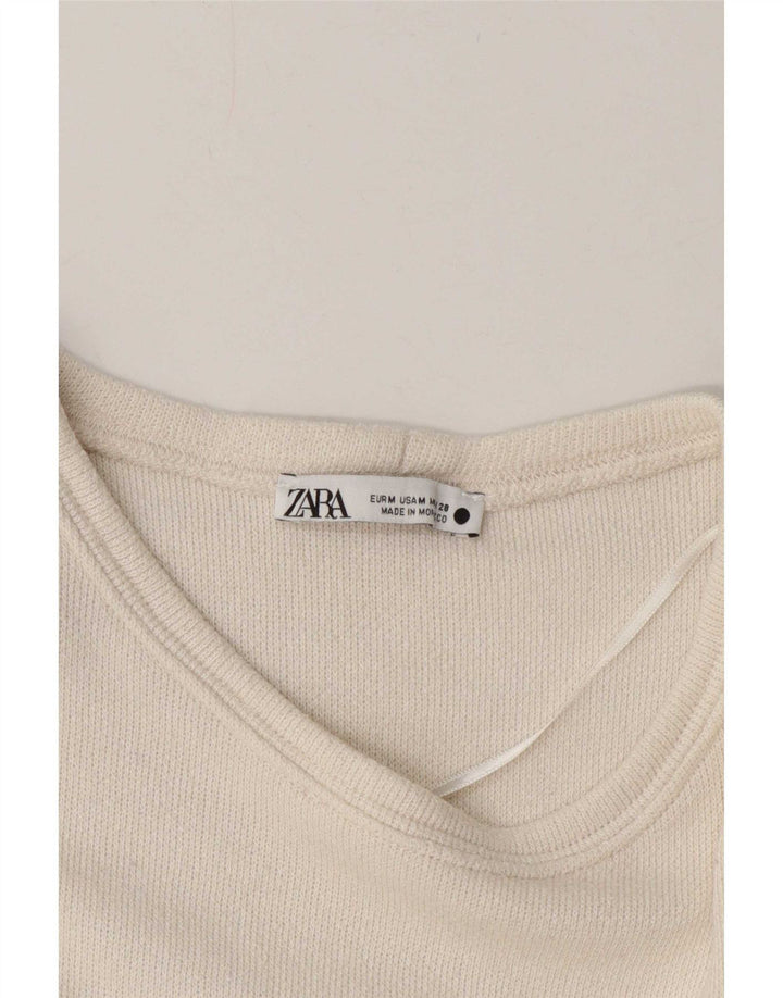 Zara Top oversize pentru femei cu mâneci 3/4 UK 14 Medium White