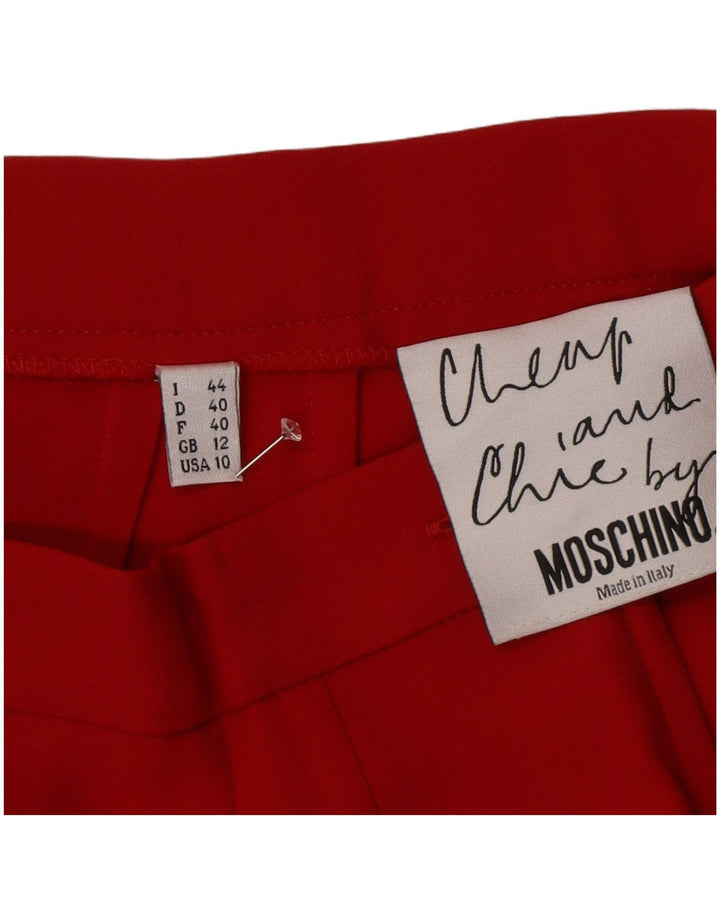 Pantaloni de costum Moschino pentru femei ieftini și șic UK 12 Medium W28 L31 Red