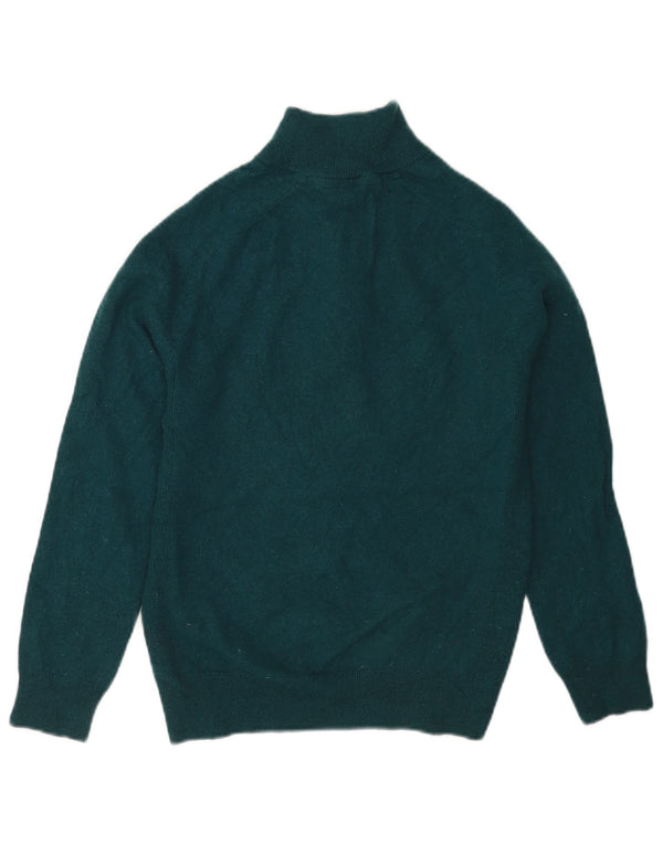 Crew Clothing Pulover pentru femei cu fermoar și gât UK 12 Lână merinos verde mediu