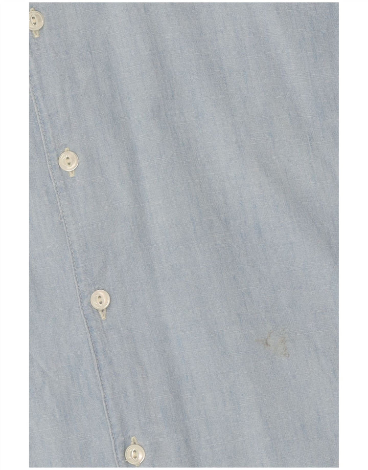 Cămașă supradimensionată cu mânecă scurtă pentru femei Ralph Lauren US 4 Small Blue Bumbac