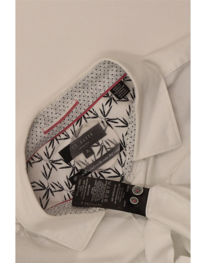 Cămașă cu mânecă scurtă pentru bărbați Ted Baker Mărimea 5 XL Bumbac alb