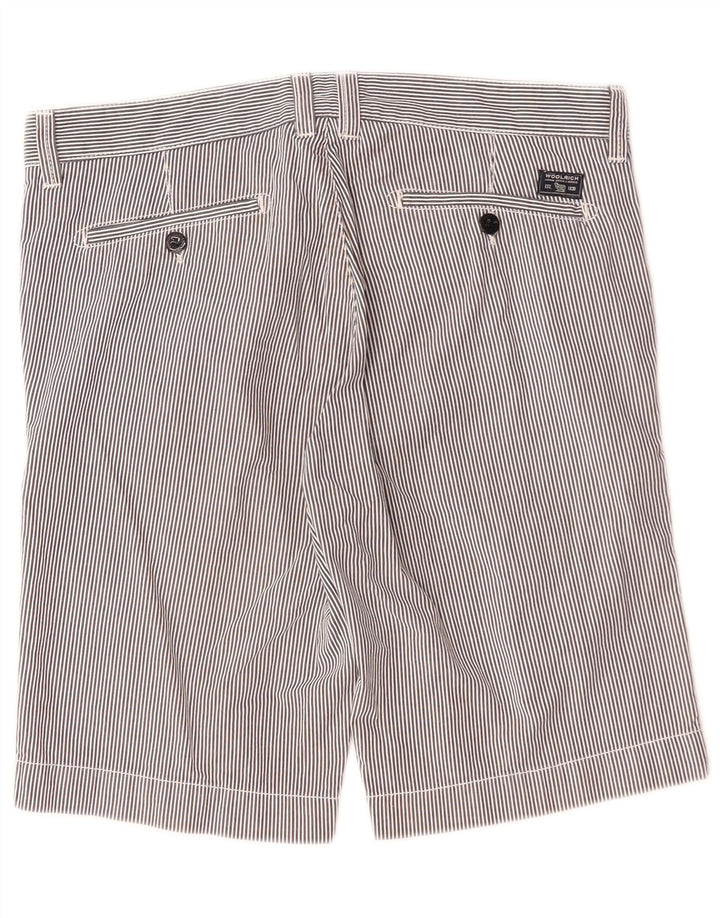 Pantaloni scurți chino pentru bărbați Woolrich W33, bumbac cu dungi, albastru marin mediu