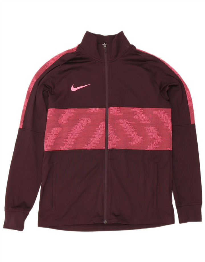 Jachetă de top pentru trening Nike Dri Fit pentru bărbați, poliester geometric maro mediu