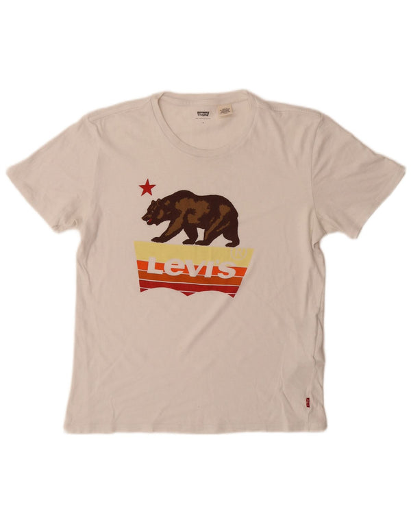 Tricou grafic LEVI'S pentru femei Top UK 10 Small White Bumbac