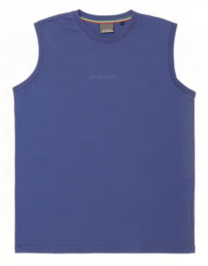 Diadora Mens Vest Top Large Blue Bumbac
