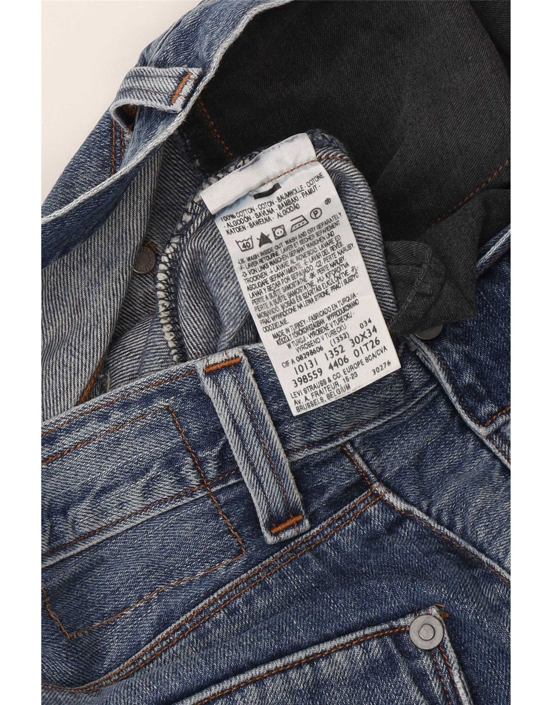 Blugi drepti pentru bărbați Levi's L30 L34 Bumbac albastru