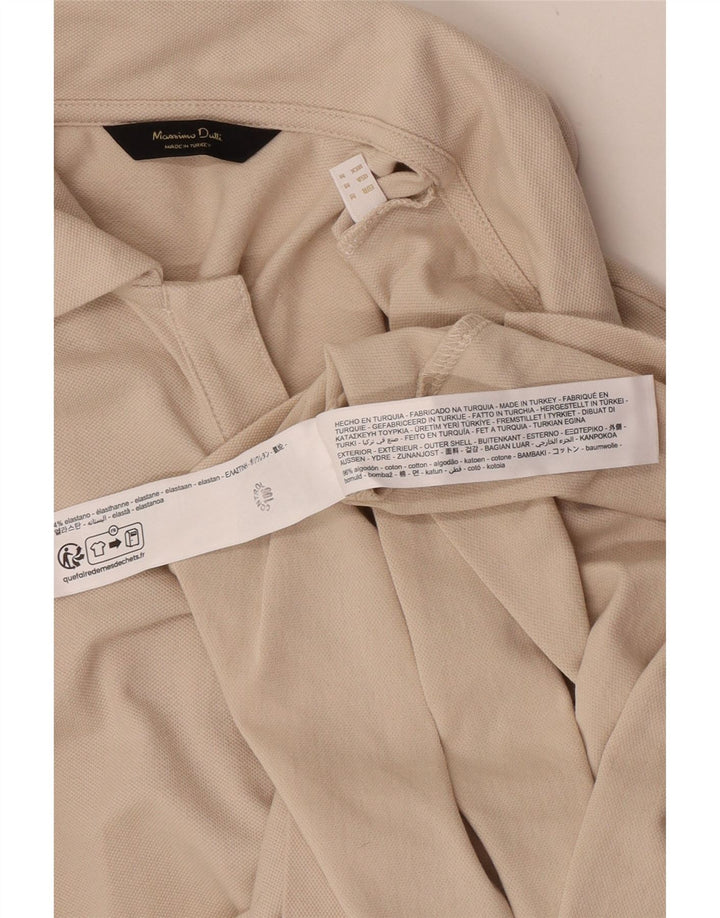 Tricou polo Massimo Dutti pentru bărbați, bumbac, bej mediu