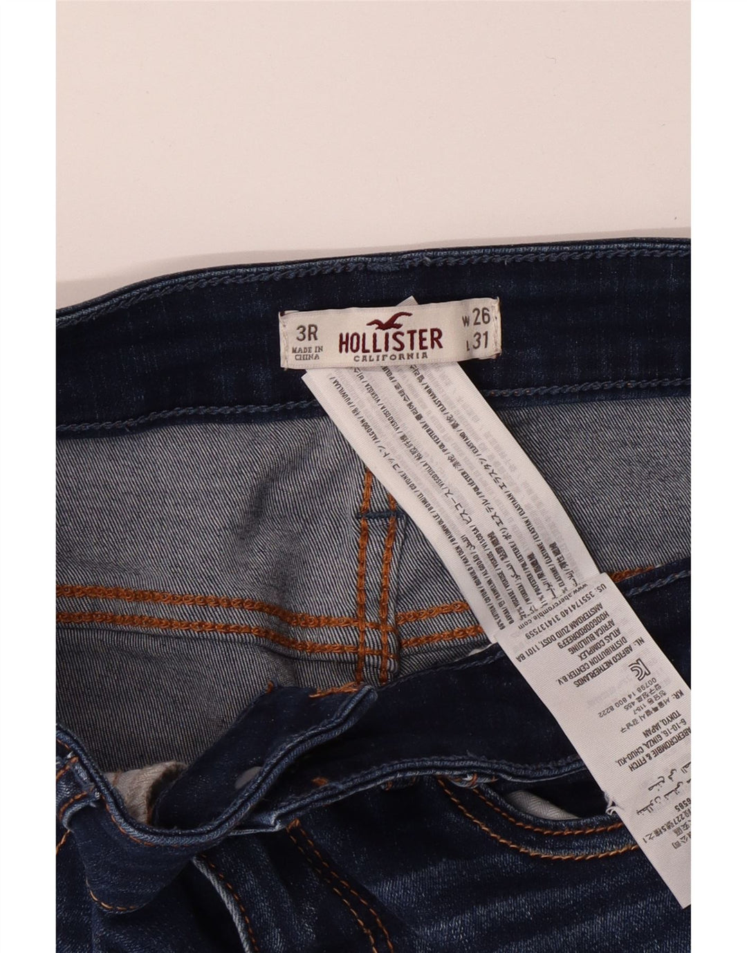 Blugi skinny învechiți pentru femei HOLLISTER US 3 XS W26 L31 Bumbac albastru