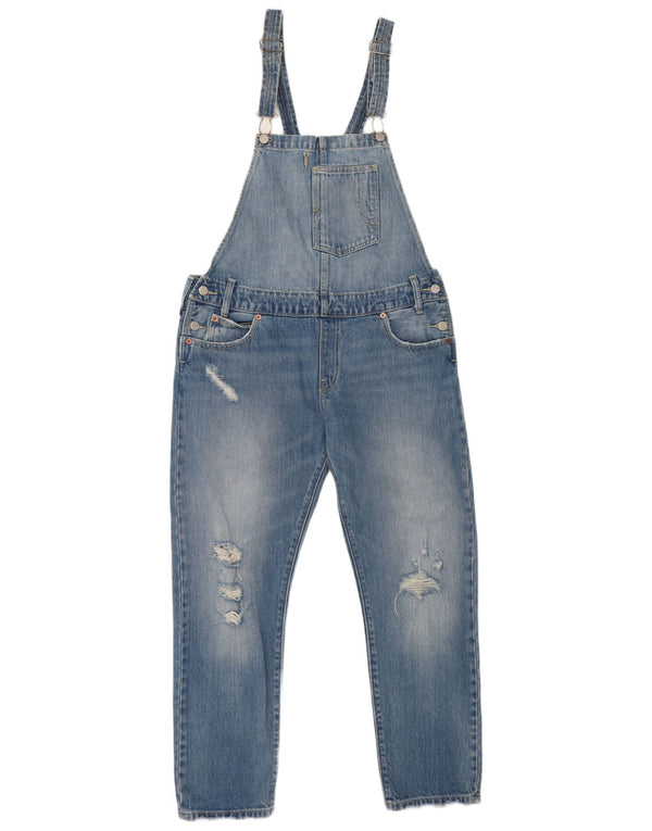 Blugi drepti Levi's pentru femei distressed salopete Medium L36 L27 Albastru