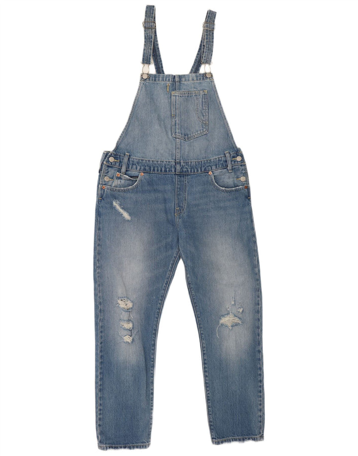 Blugi drepti Levi's pentru femei distressed salopete Medium L36 L27 Albastru