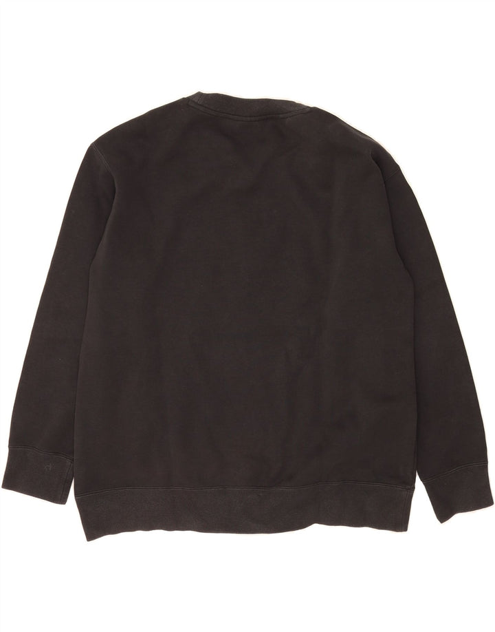 ADIDAS Womens Oversized Sweatshirt Jumper US 8 Medium Black Striped Cotton Vintage Adidas and Second-Hand Adidas from Messina Hembry 