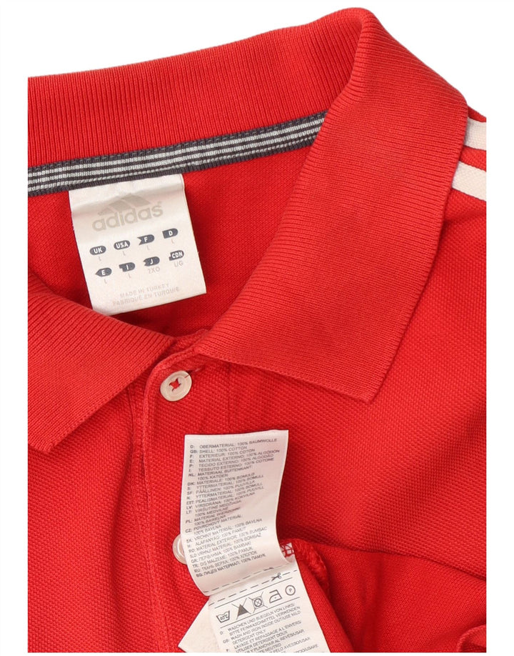 Tricou polo pentru bărbați Adidas, mare, roșu, bumbac
