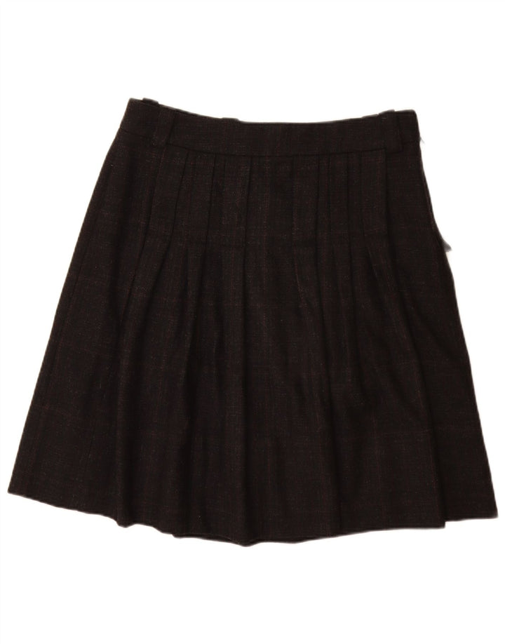 Fusta plisată pentru femei Henry Cottons IT 44 Medium W30 Lână neagră cu pete