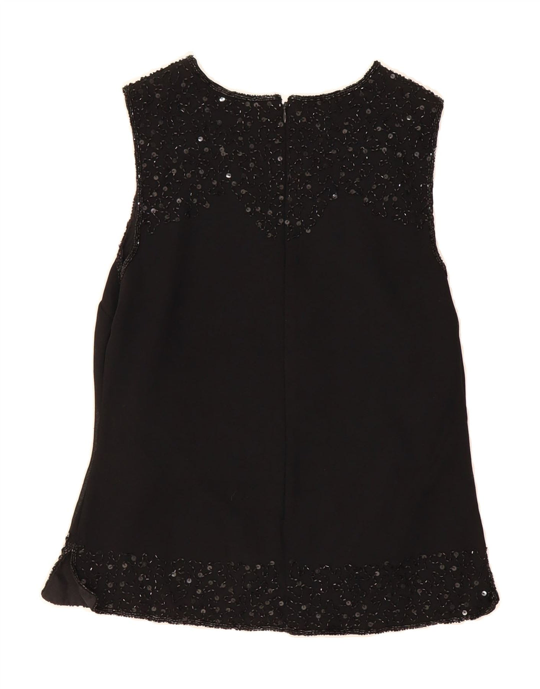 VINTAGE Womens Sleeveless Blouse Top UK 10 Small Black Polyester Vintage Vintage and Second-Hand Vintage from Messina Hembry 