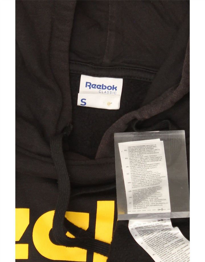 Pulover cu glugă cu grafic clasic REEBOK pentru bărbați, mic, negru, bumbac color bloc