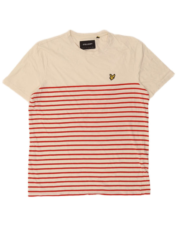 Tricou pentru bărbați Lyle & Scott Top mare din bumbac cu dungi albe