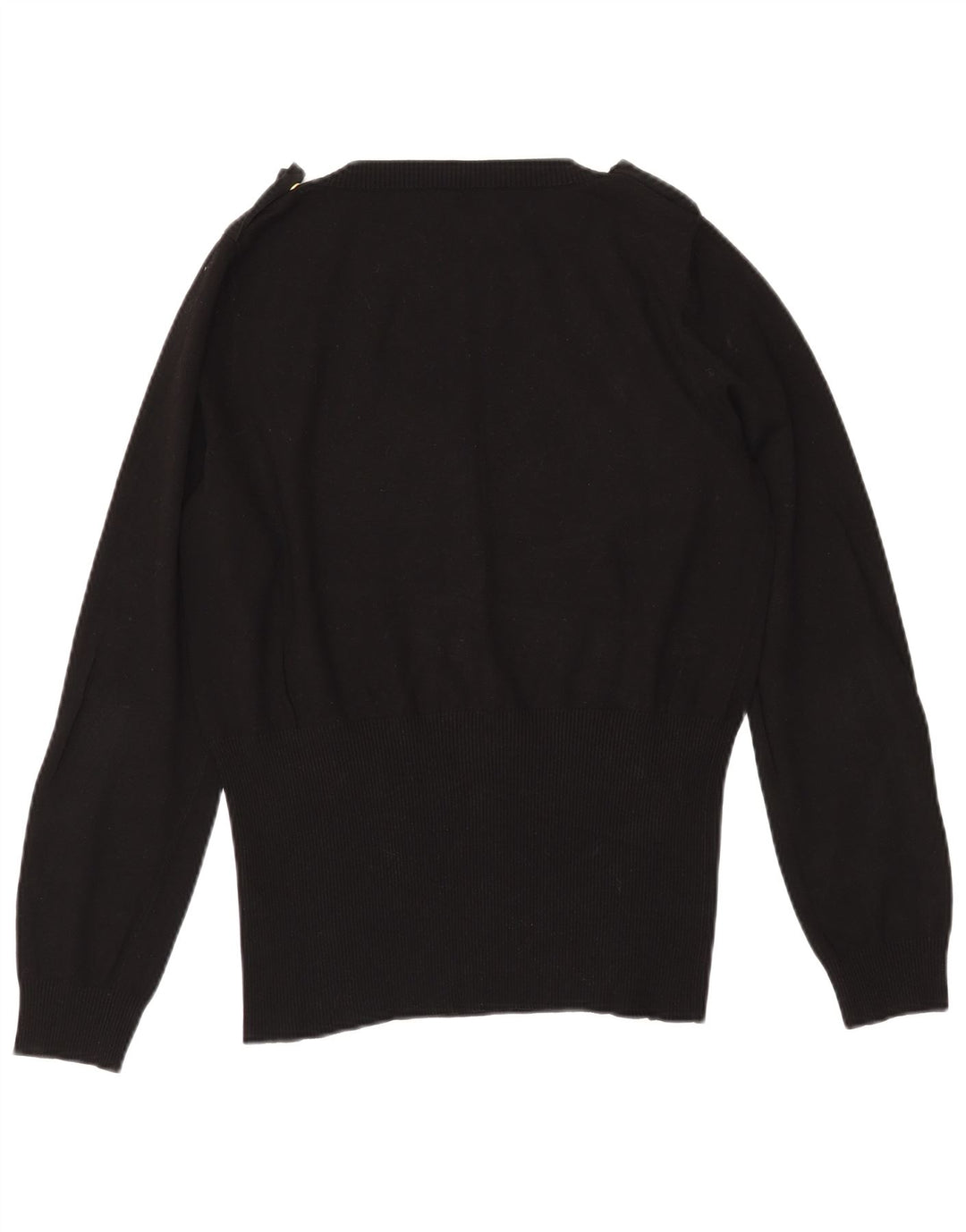 MARELLA Pulover militar cu decolteu în V pentru femei UK 20 2XL Viscoză neagră