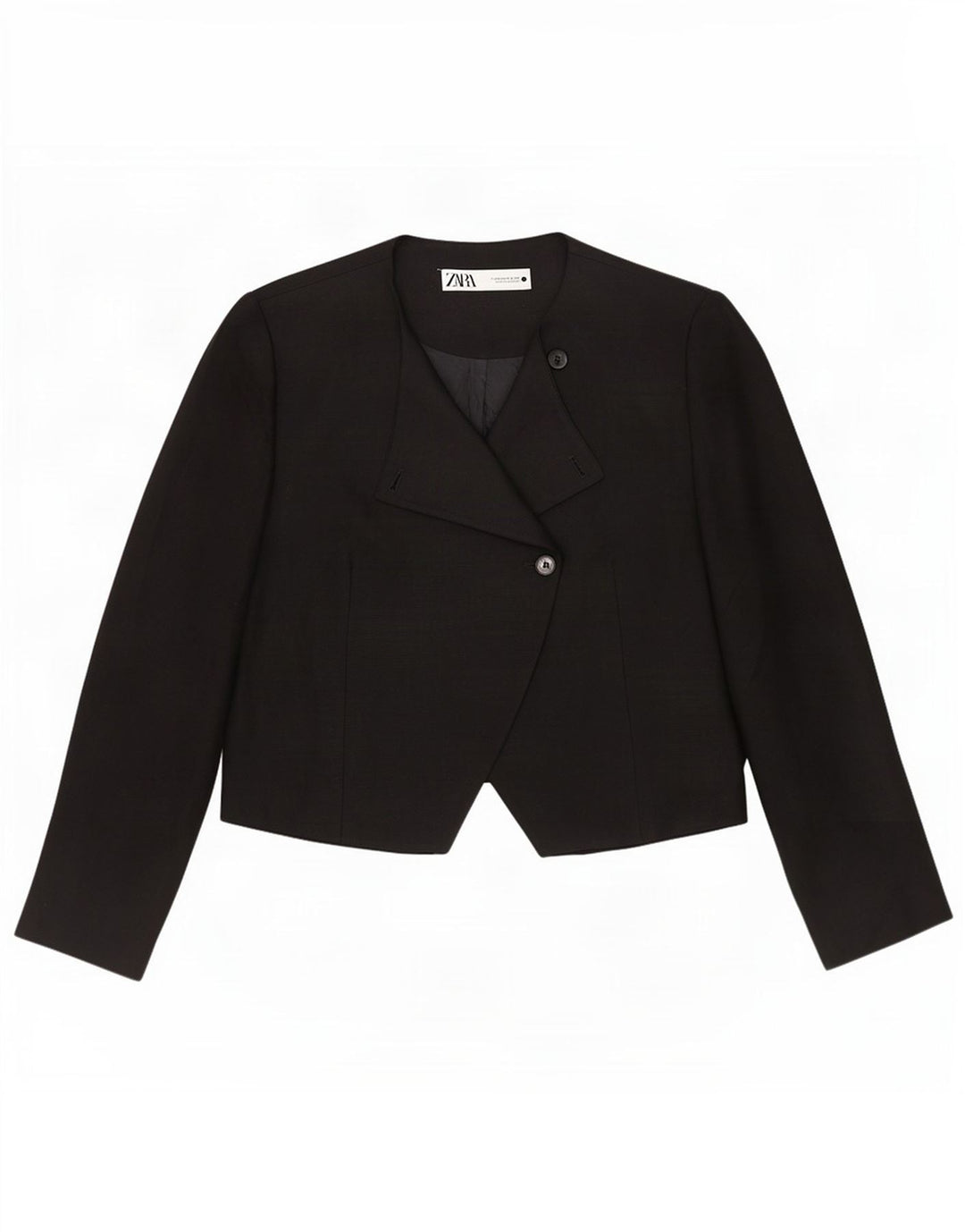 Jachetă pentru femei Zara cu 1 nasture, UK 18 XL, viscoză neagră