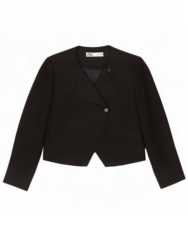 Jachetă pentru femei Zara cu 1 nasture, UK 18 XL, viscoză neagră